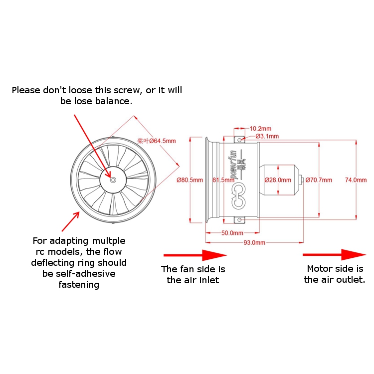 Powerfun-EDF-64mm-Schubrohrventilator-mit-3500KV-Brushless-Motor-und-11-Blattpropeller-fuumlr-RC-Flu-1612502-3